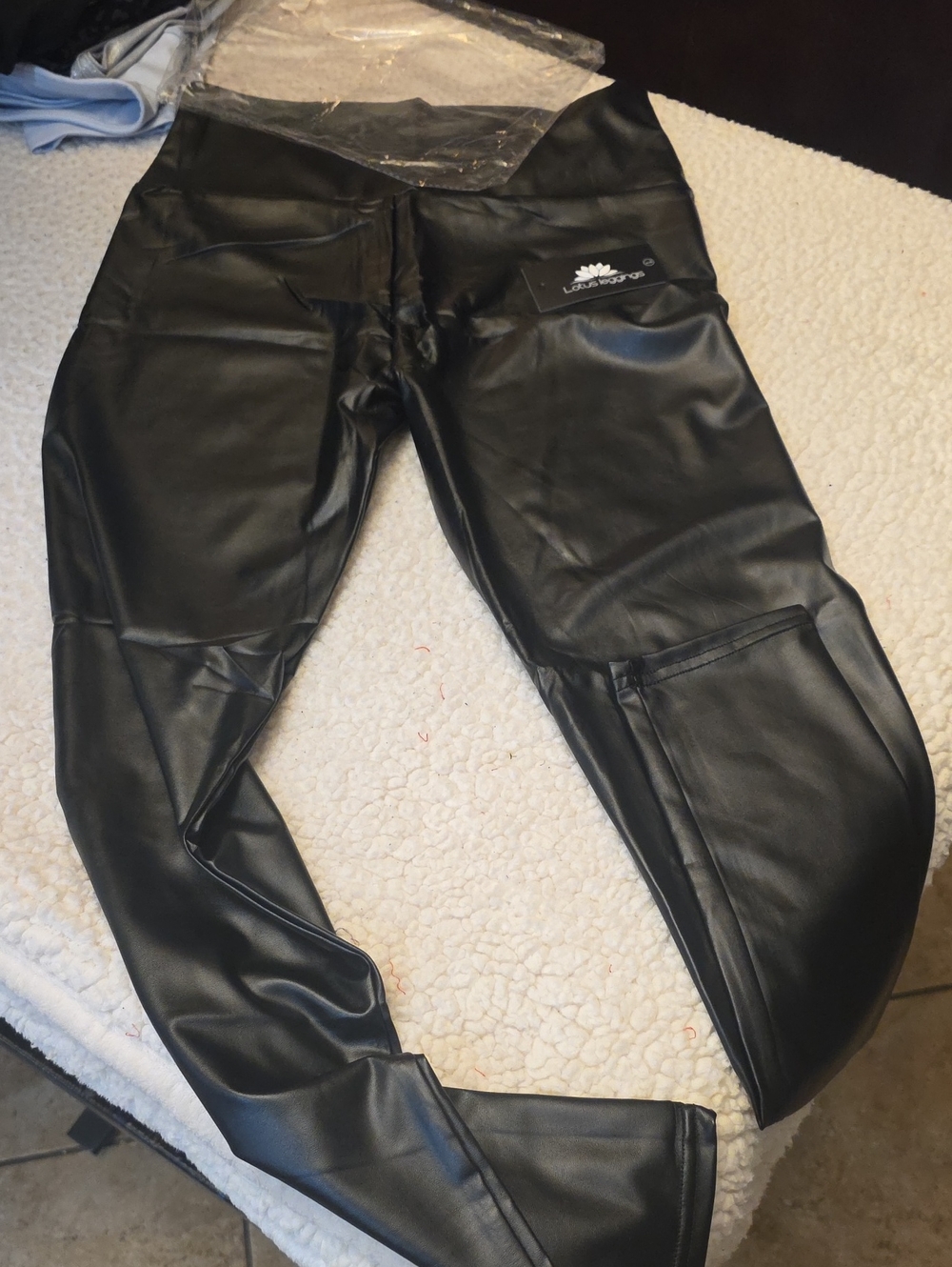 Lotus Leggings Black Faux Leather Leggings